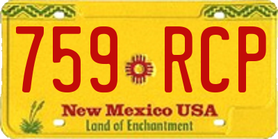 NM license plate 759RCP