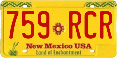 NM license plate 759RCR