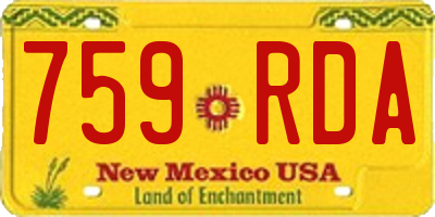 NM license plate 759RDA