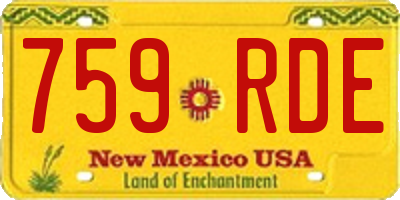 NM license plate 759RDE