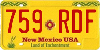 NM license plate 759RDF