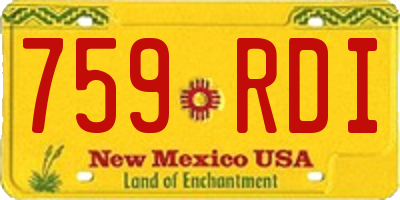 NM license plate 759RDI