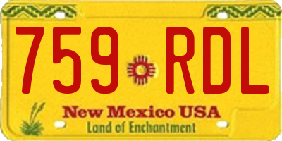 NM license plate 759RDL