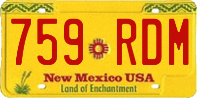 NM license plate 759RDM