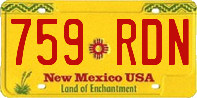 NM license plate 759RDN