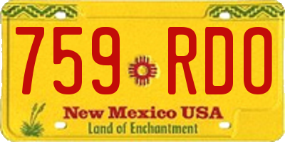 NM license plate 759RDO