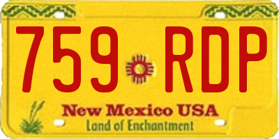 NM license plate 759RDP