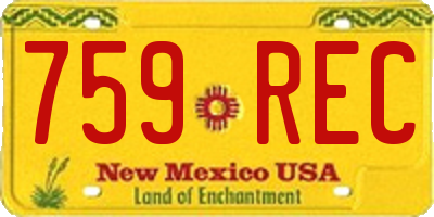 NM license plate 759REC