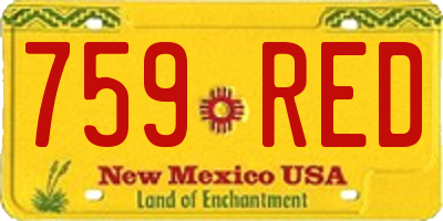 NM license plate 759RED