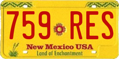 NM license plate 759RES