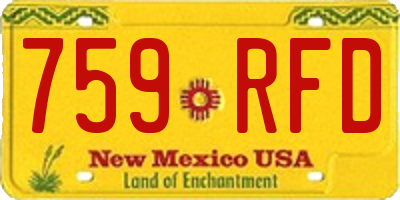NM license plate 759RFD