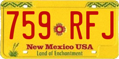 NM license plate 759RFJ