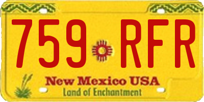 NM license plate 759RFR