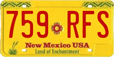 NM license plate 759RFS
