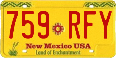 NM license plate 759RFY