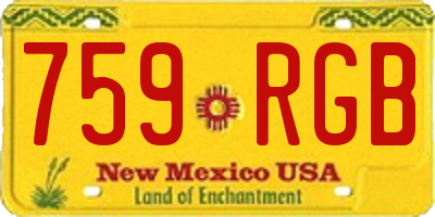 NM license plate 759RGB