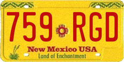 NM license plate 759RGD