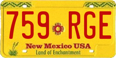 NM license plate 759RGE