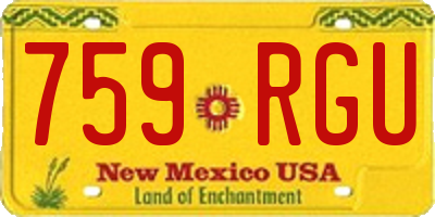 NM license plate 759RGU