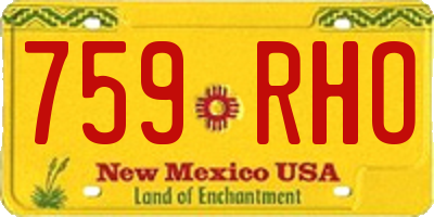 NM license plate 759RHO
