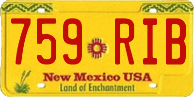 NM license plate 759RIB