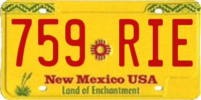 NM license plate 759RIE