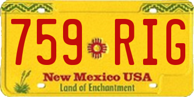 NM license plate 759RIG
