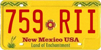 NM license plate 759RII
