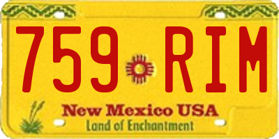 NM license plate 759RIM