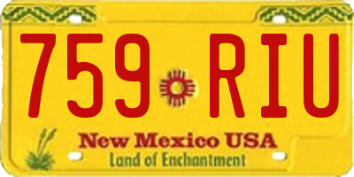 NM license plate 759RIU
