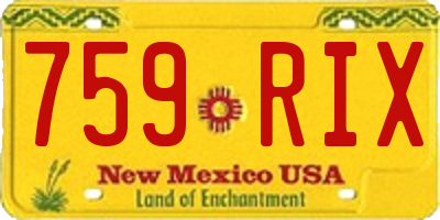 NM license plate 759RIX