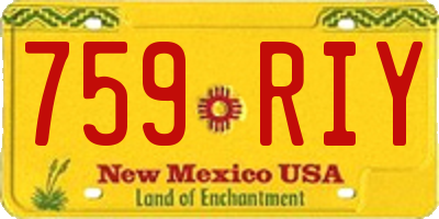 NM license plate 759RIY