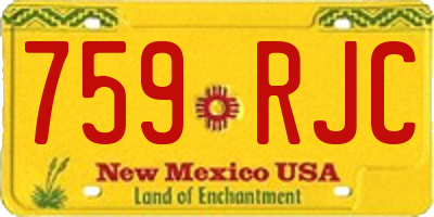 NM license plate 759RJC