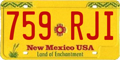 NM license plate 759RJI