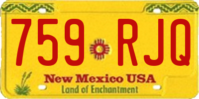 NM license plate 759RJQ