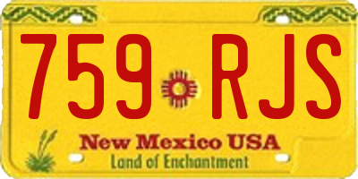 NM license plate 759RJS