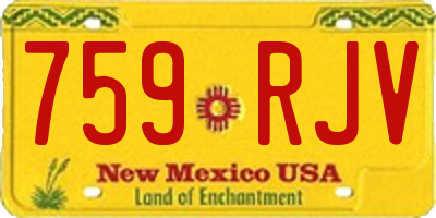 NM license plate 759RJV