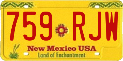 NM license plate 759RJW