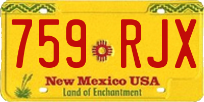 NM license plate 759RJX