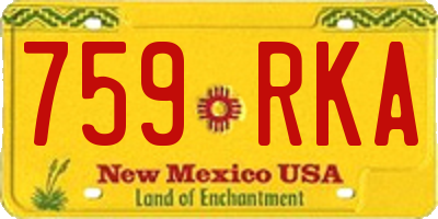 NM license plate 759RKA