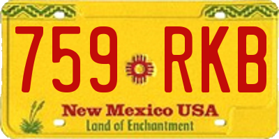 NM license plate 759RKB