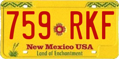 NM license plate 759RKF