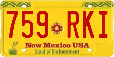NM license plate 759RKI