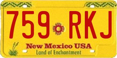 NM license plate 759RKJ