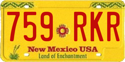 NM license plate 759RKR