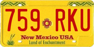 NM license plate 759RKU