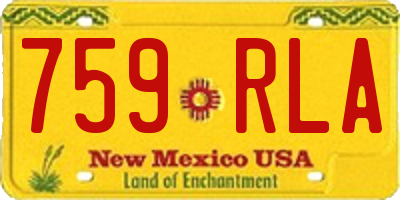 NM license plate 759RLA