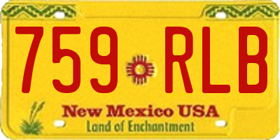 NM license plate 759RLB