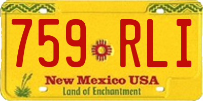 NM license plate 759RLI