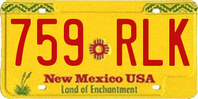 NM license plate 759RLK